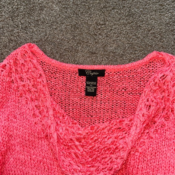 Cupio peachy pink loose knit sweater XL - Picture 3 of 4